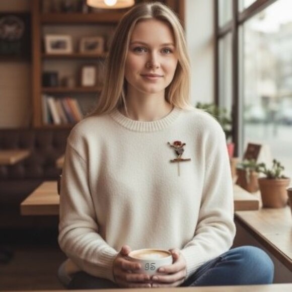 Vtg 2004 Red Hat Society “Eat More Dessert” Stick Pin – Whimsical Collectible - Picture 5 of 13